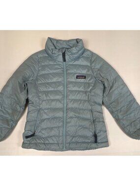 Patagonia Girls XS 5-6 Blue Down Sweater Full Zip Puffer Jacket